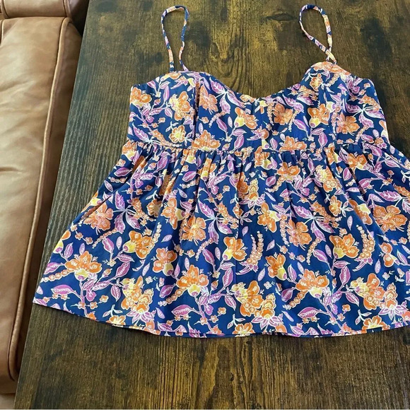 J.Crew Flowy cotton poplin camisole in painted block print - Picture 8 of 13